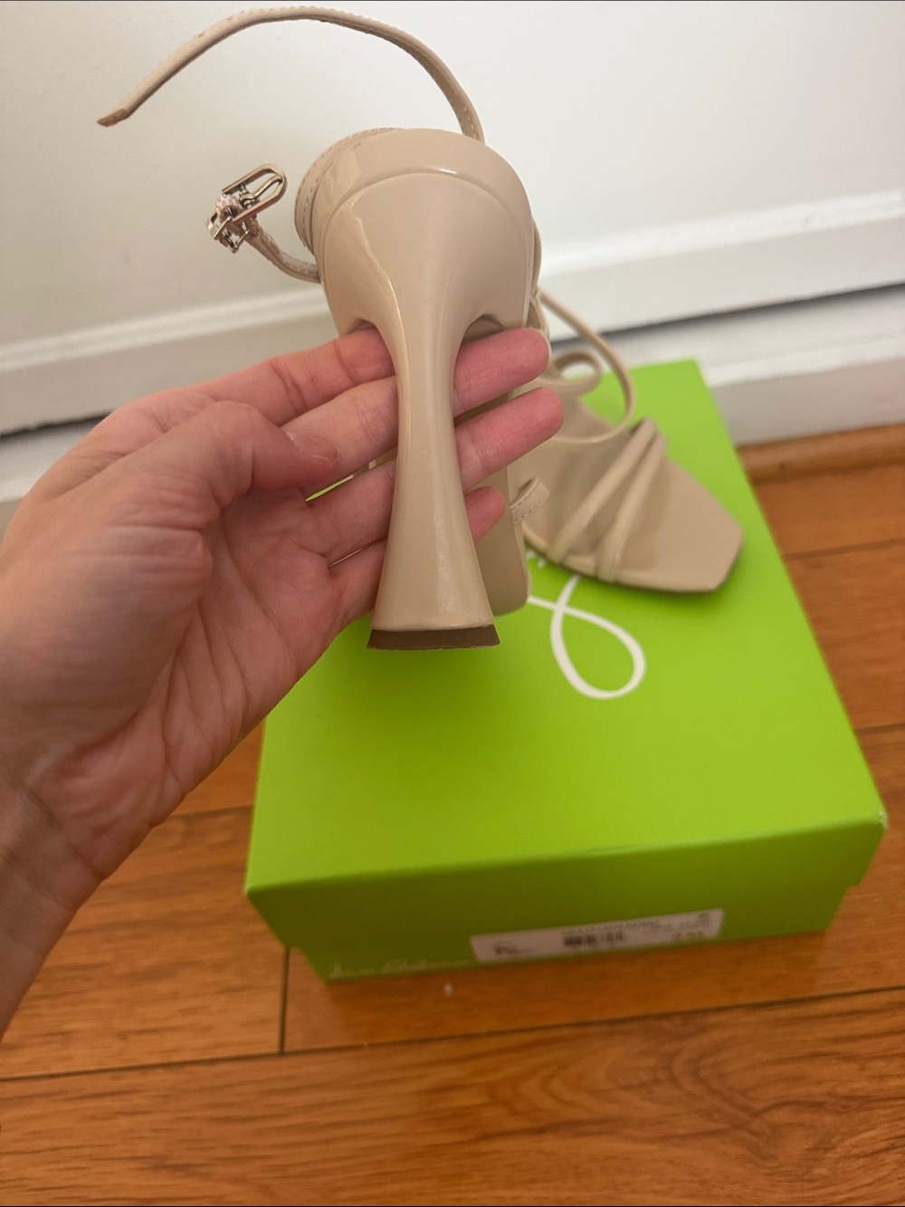 Sam Edelman Beige Strappy Mid Heel Sandals - Picture 4 of 6